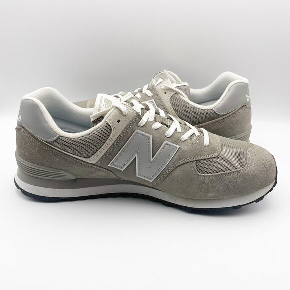 New Balance Mens Classics 574 Core Sneaker US 17D EU 52 Grey White Athletic EUC - Picture 4 of 14